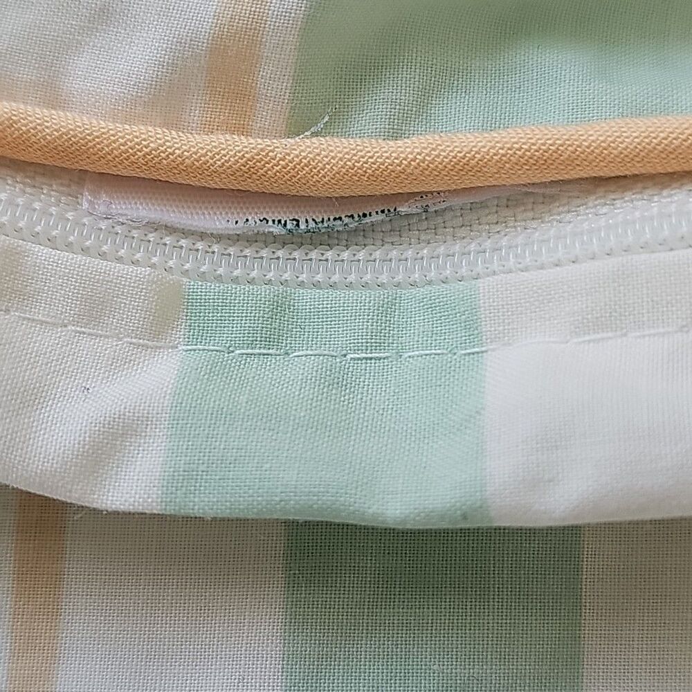 Vintage Laura Ashley Palmetto Stripe Boudoir Bed Pillow Cover 14"x14" Mint Green - Picture 8 of 9